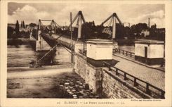 Elbeuf it Suspension Bridge - CPA