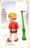 Fantaisie - Enfant - Humour - Illustration - J'Attendrai - CPA 