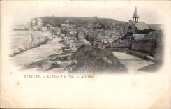 Etretat - the Beach and the City - CPA