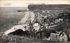 Fecamp - vista en la playa - CPA