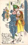 Humour - Illustration - Happy Couple Militaria - CPA 