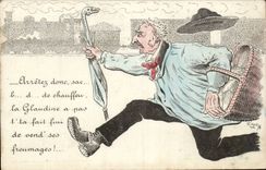 Humour - Illustration - Arretez donc Train - CPA 