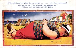Humour - Illustration - This is the life! plage - beach - CPA 
