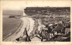 Fecamp - acantilado tomado vision de rio abajo - CPA