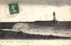 Forging mills Water it thrown by heavy weather Lighthouse Lighthouse - CPA