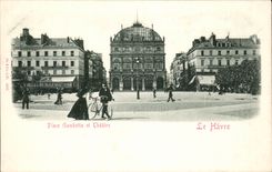 Le Havre - poner Gambetta y el teatro - CPA