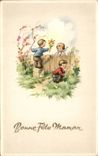 Fantaisie - Enfant - Illustration - Bonne Fete Maman - CPA 