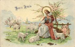 Fetes - Bonne Annee - mouton - CPA 