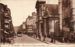 Le Havre - ruda de Paris - iglesia de Notre Dame - CPA