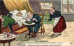 Humour - Illustration - Crise d'Appendicite Docteur Doctor Health Sante - CPA 