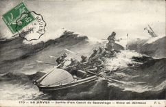 CPA Le Havre dejo un bote salvavidas Sloop en senal de socorro