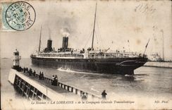 CPA the steamer Lorraine of the Transatlantic general company