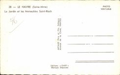 CPSM Havre Le garden y el santo Roch de los edificios