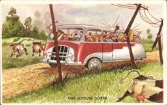 CPA Fantaisie Humour Une joyeuse sortie Vaches
