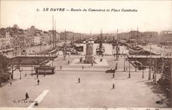 Le Havre - anuncio publicitario del lavabo y lugar de Gambetta - CPA