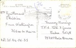 Le Havre - avenida Foch y el ayuntamiento - CPA