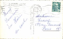 Le Havre el playa y el bulevar Albert Ier - CPA