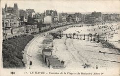 Le Havre - juego de la playa y del bulevar Albert 1 - CPA