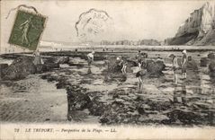 Treport - View of the Beach - CPA