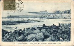 CPA Treport visto de las rocas tiene marea baja