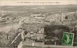 CPA Treport visto hacia de la ciudad y de la iglesia de Pierron