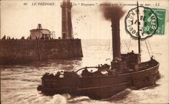 CPA Treport Le Duquesne que se va para la caminata en el mar