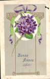 CPA Fantaisie Fleurs Bonne annee