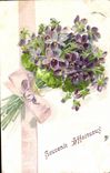CPA Fantaisie Fleurs Souvenir Affectueux