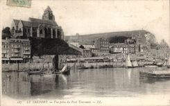 CPA Treport visto del puente rotatorio