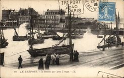 CPA Treport Le basin por el tiempo pesado