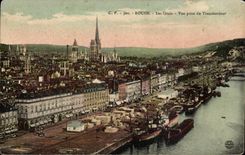 CPA Rouen quays Seen from of the transporter