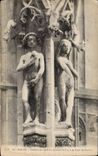 CPA Rouen Cathedral Statues of Adam and Eve to the tower of butter