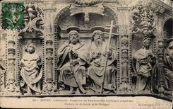 CPA Rouen Cathedral Fragment of the tomb of the cardinals of Amboise Statues of St Jacob and St Philippe