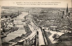 CPA Rouen Panorama and sight on the Seine taken of the Dimension Sainte Catherine