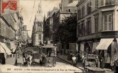 CPA Rouen Street William the Conqueror and Philippe turn of the clock