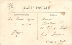 CPA Rouen Statue of Napoleon 1st and the street of the Republic