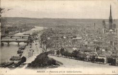 CPA Rouen Panorama taken of Sainte Catherine