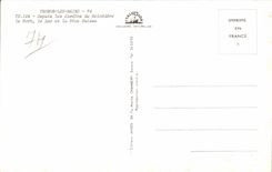 lesBains de CPSM Thonon desde los jardines del belvedere Le port el lago y el banco suizo