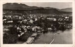 CPA Thonon les Bains the port the city mounts of Chablais