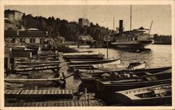 CPA Thonon les Bains the port and the arrival of the boat of Geneva