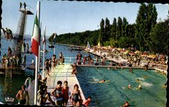 CPSM thonon les Bains the swimming pool and the beach