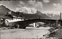 CPSM Environs de Sallanches Le pont de Saint MArtin sur Arve et le Mont Blanc