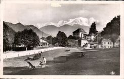 CPSM Sallanches Le jardin public et le Mont Blanc