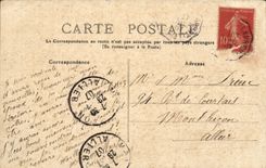 CPA Fouras the beach and the semaphore with the moonlight