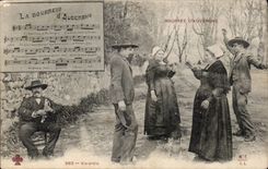 CPA Bourree of Auvergne Opposite Folklore Dances
