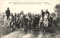 CPA War of 1914 escorting Goumiers of the prisoners in Belgium Militaria