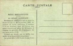 CPA Folklore Le Savoyard giant Ferdinand Cotat 2 m 35