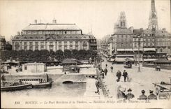CPA Rouen Le bridge Boieldieu and the theater