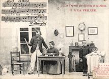 Folklore - Costume - Work in shoes with the MUSE - In Veillee - CPA