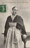 Folklore - Costumes - girl of Questembert - Details of the Caps of Brittany - CPA